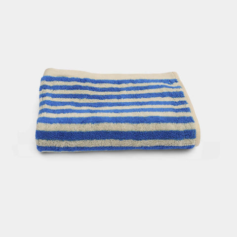 Stribet Håndklæder - Aqua blue (45x65 cm)