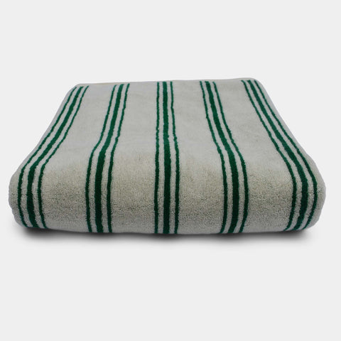 Retro stribet Håndklæder - Pine green (100x150 cm)