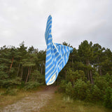 Retro stribet Håndklæder - Aqua blue (100x150 cm)