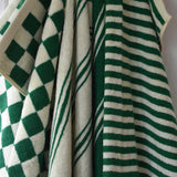 Stribet Håndklæder - Pine green (45x65 cm)
