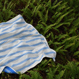 Retro stribet Håndklæder - Aqua blue (100x150 cm)