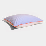 Bomuldspercale sengesæt - Blue stripe Orange piping